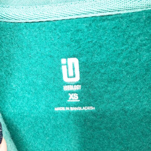 IDEOLOGY Women's Sweatshirt XS Green Crushed Mint Colorblocked Quarter-zip NWT - Picture 7 of 10